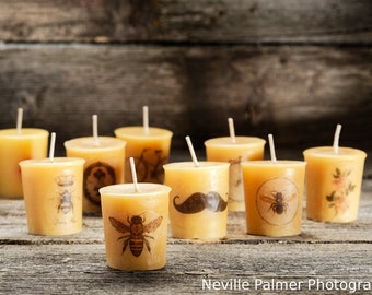 Vintage Beeswax Votive Candle with Timeless Charm