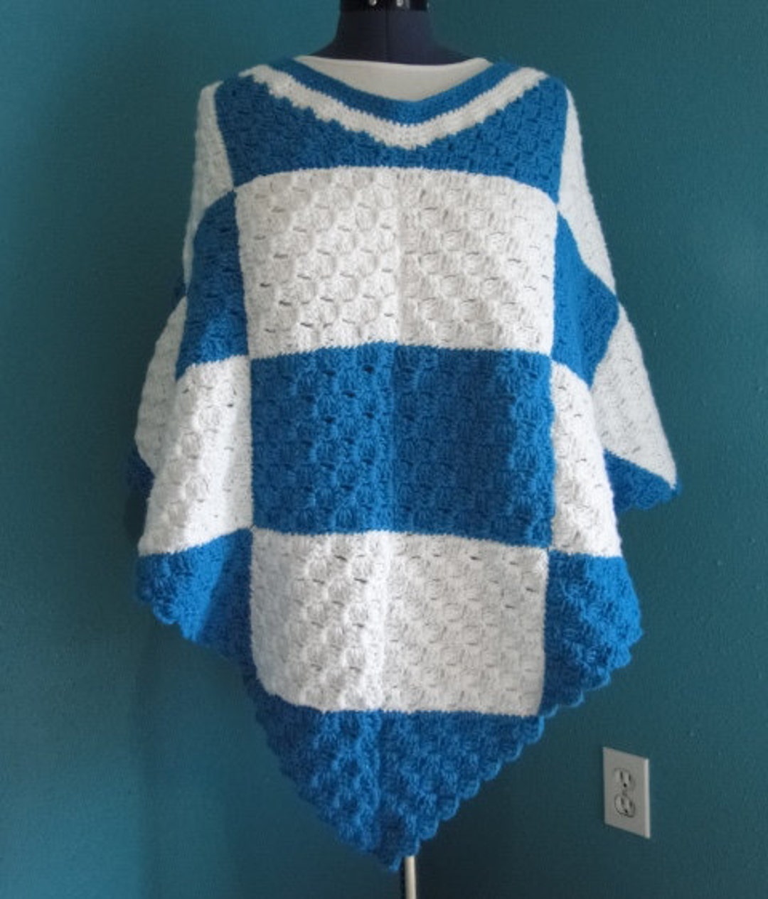 Squares of Color Poncho Crochet Pattern - Etsy