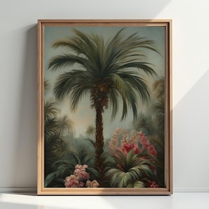 Vintage Palm Tree Print: Tropical Botanical Coastal Art