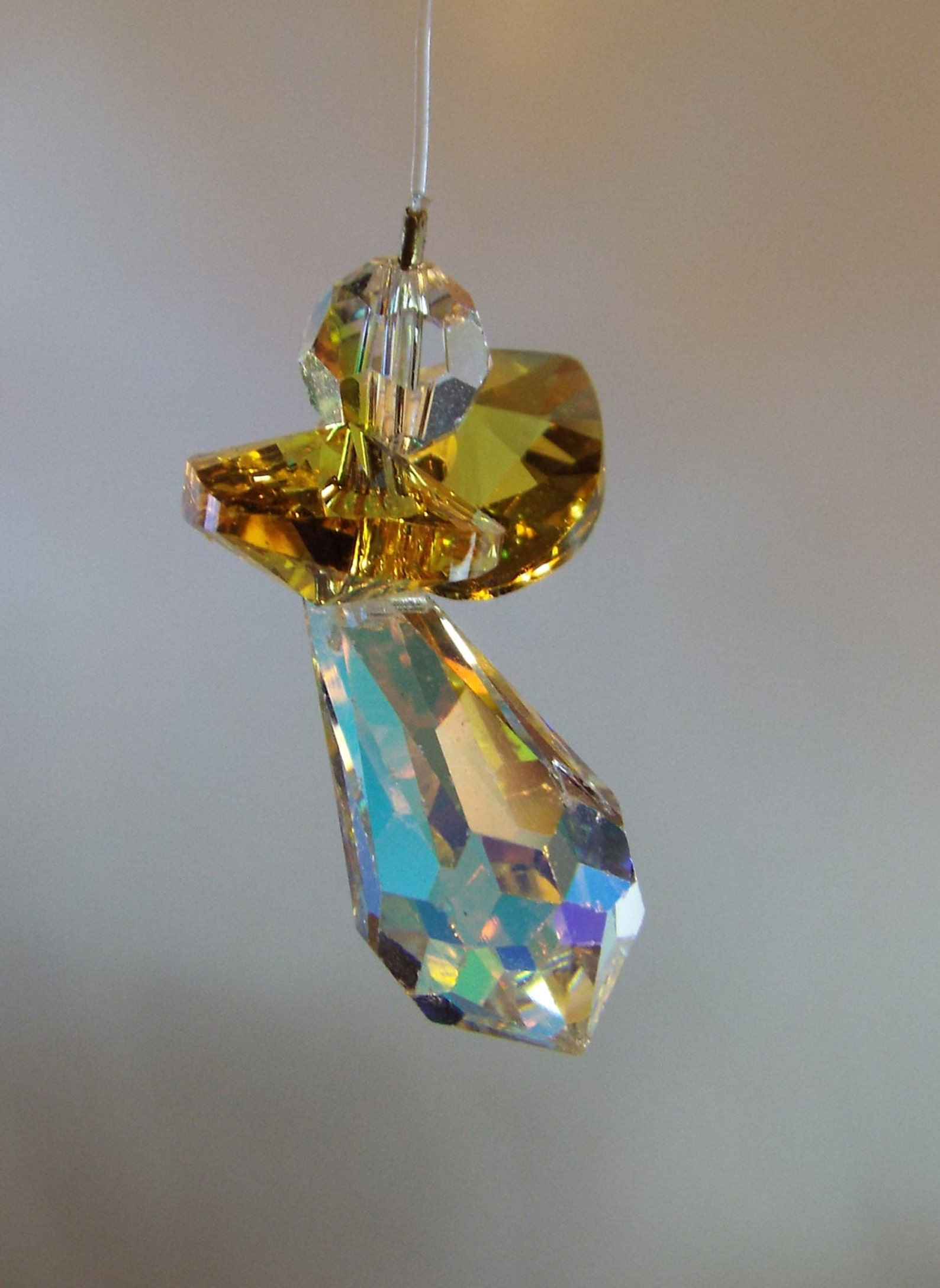 Swarovski Crystal Christmas Angel handmade ornament gold Etsy