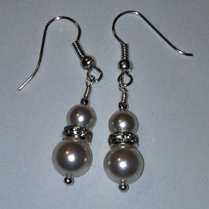 Handmade Swarovski Pearl white with rondelle earrings