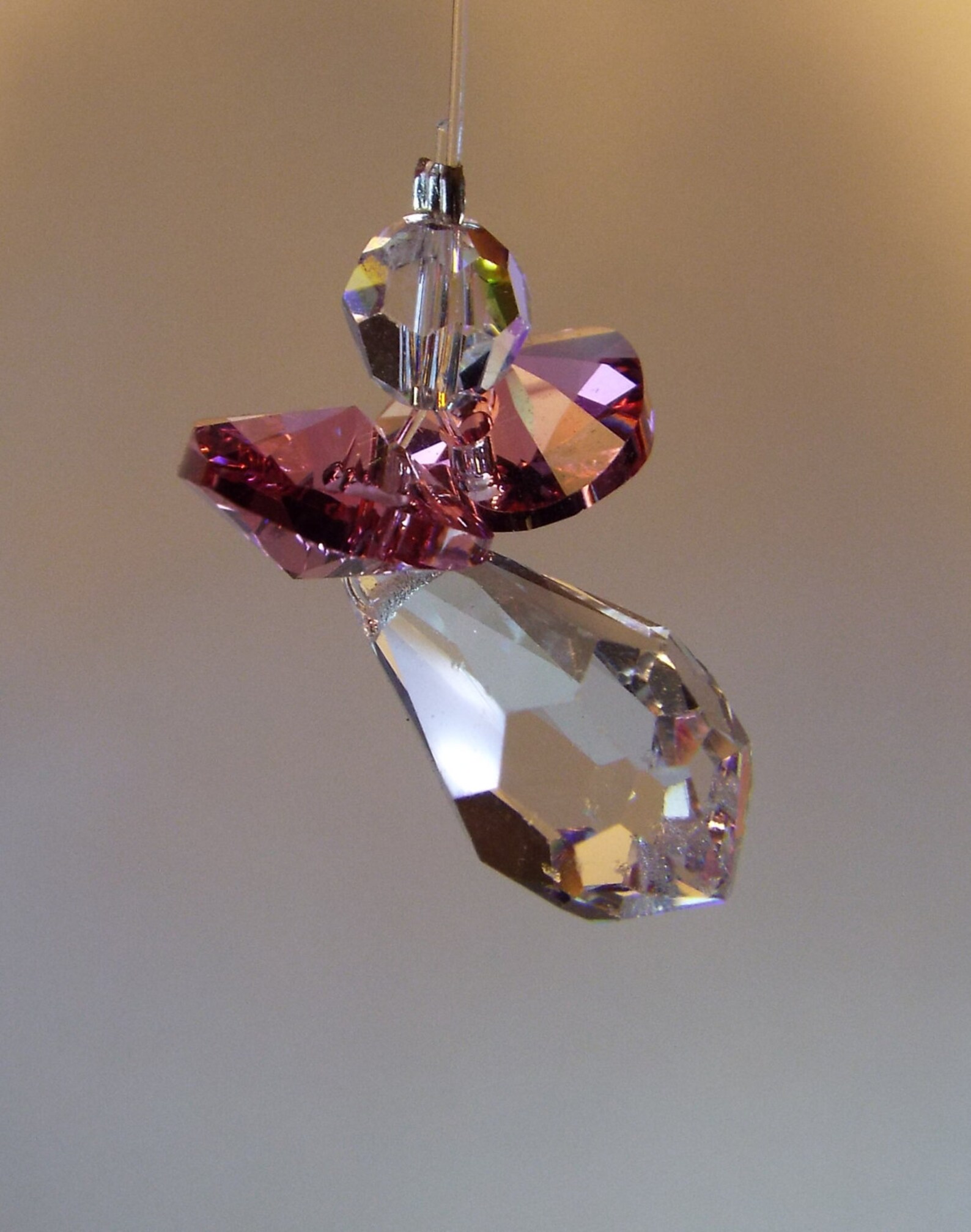 Swarovski Crystal Christmas Angel handmade ornament pink Etsy