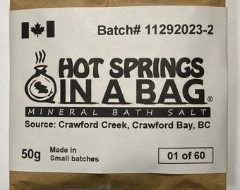 Source: Crawford Creek - Crawford Bay, BC - Hot Springs in a Bag - Mineral Bath Salt