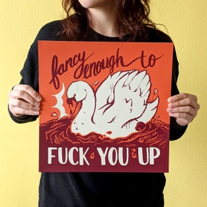 Fancy Swan Limited Edition Screen Print Poster (15% to Charity) - Run of 50