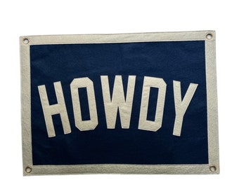 Vintage Inspired Howdy Wall Pennant