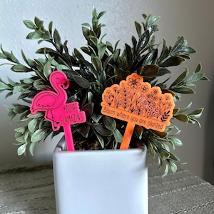 Decorative Acrylic Plant Stakes | Plant Accessories | Gifts For Plant Lovers | Fun Plant Stakes