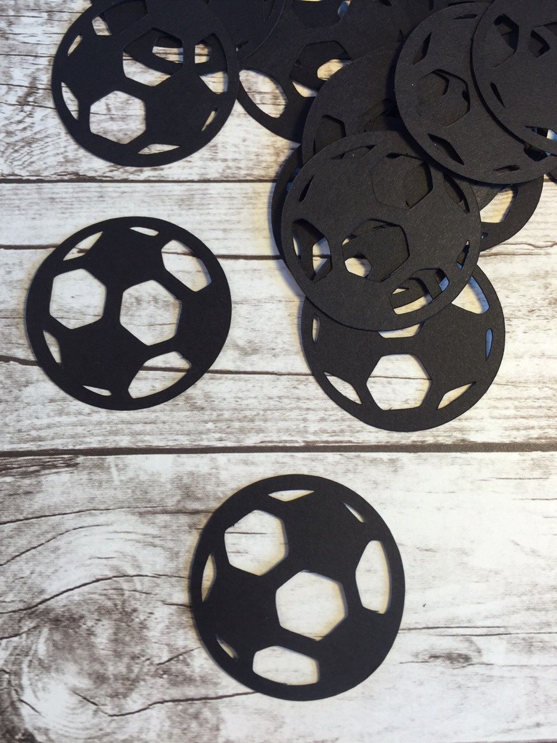 Soccer Ball Die Cut - Black Paper - Pack of 25 - Football, Goal, Sports ...