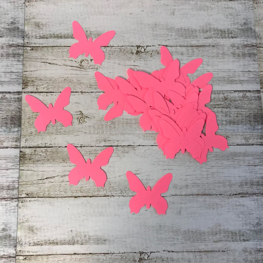 Butterfly Die Cut Bright Pink Cardstock Pack of 25 Etsy UK