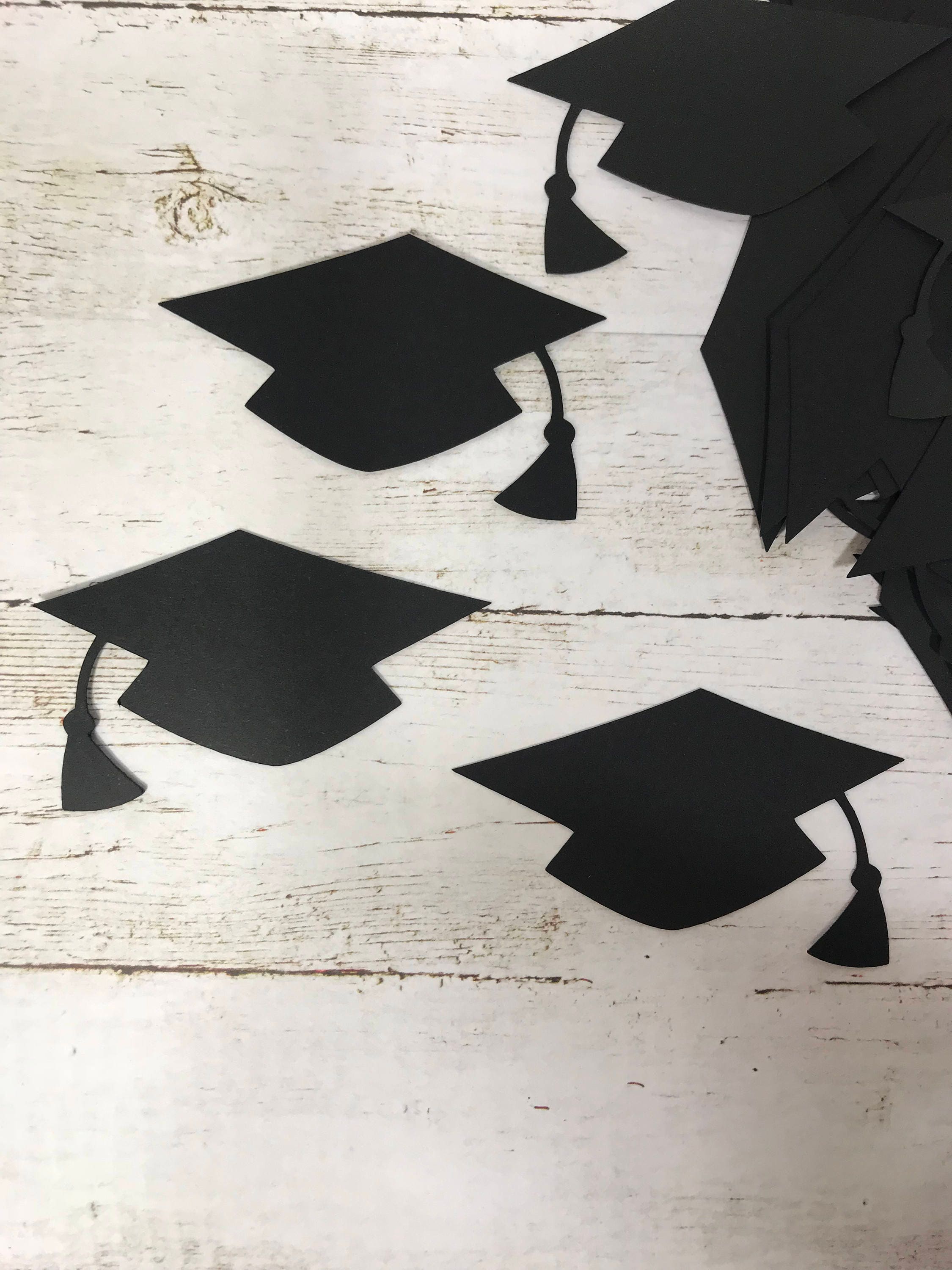 Graduation Hat Die Cut - Black Paper - Pack of 25 - High School ...