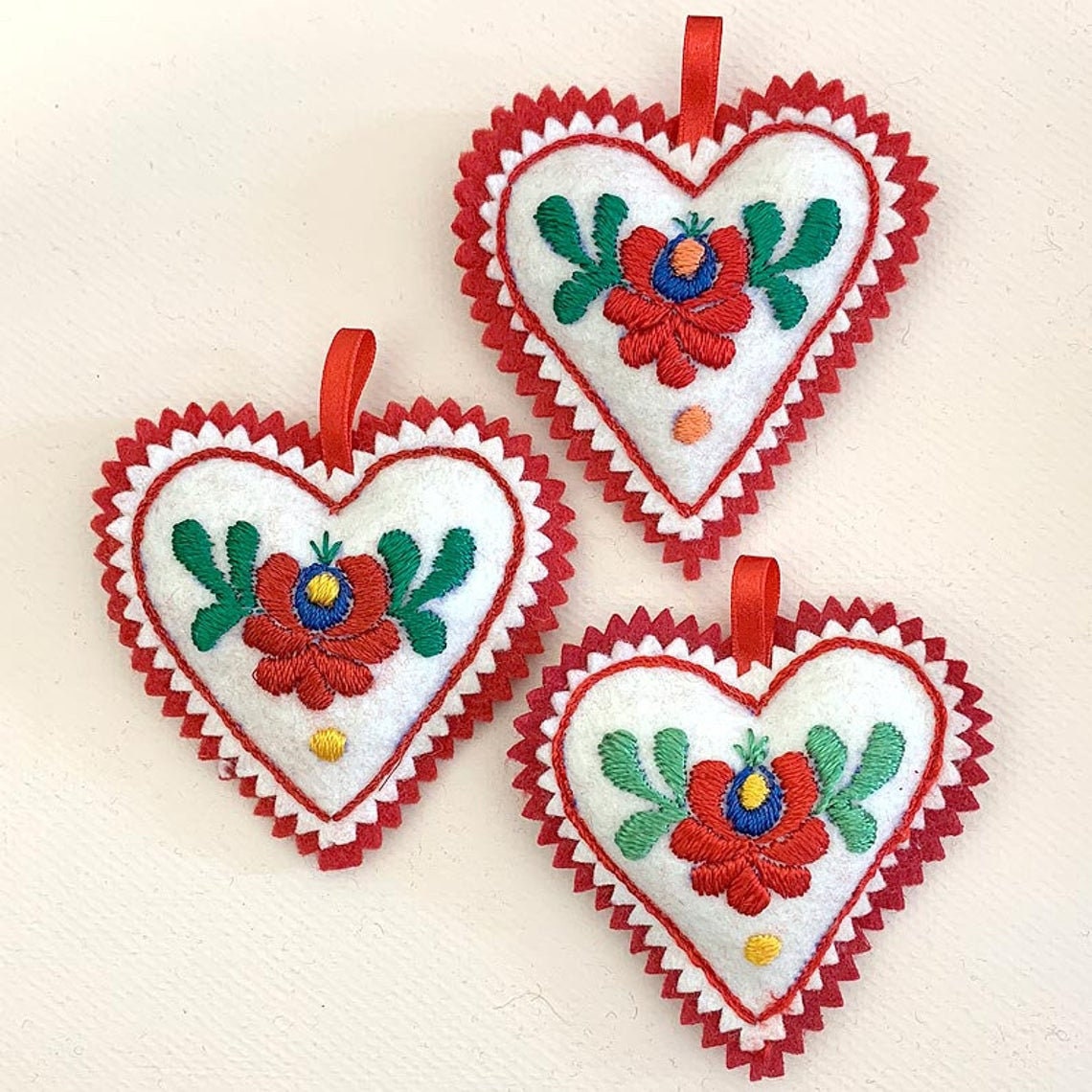 Hungary Embroidered Heart Ornament Kalocsa Matyo Hungarian | Etsy