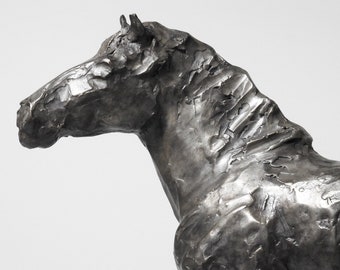 Windblown Clydesdale Sculpture: Hand Cast Bronze Horse Art by Kindrie Grove