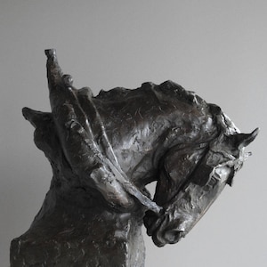 ESCULTURA DE CAVALO DE BONZE, Cavalo-vapor, bronze fundido pesado, Decoração de arte luxuosa, Arte ocidental da artista canadense Kindrie Grove