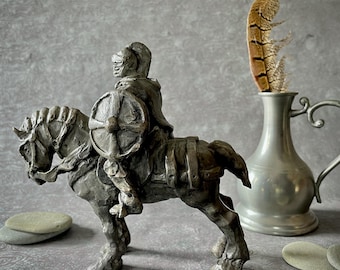 Hand Cast Bronze Knight Chess Piece Sculpture: Fantasy Art by Kindrie Grove