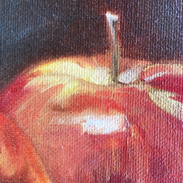 大幅お値下げ❗️みずみずしい りんごの油絵 洋画 ヴィンテージ