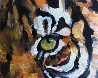 PEQUENA IMPRESSÃO DE TIGRE, Olho de Tigre, Tela ou Papel Premium de Edição Limitada Assinado, Presente para Amantes de Tigres, Decoração de Berçário pela artista Kindrie Grove