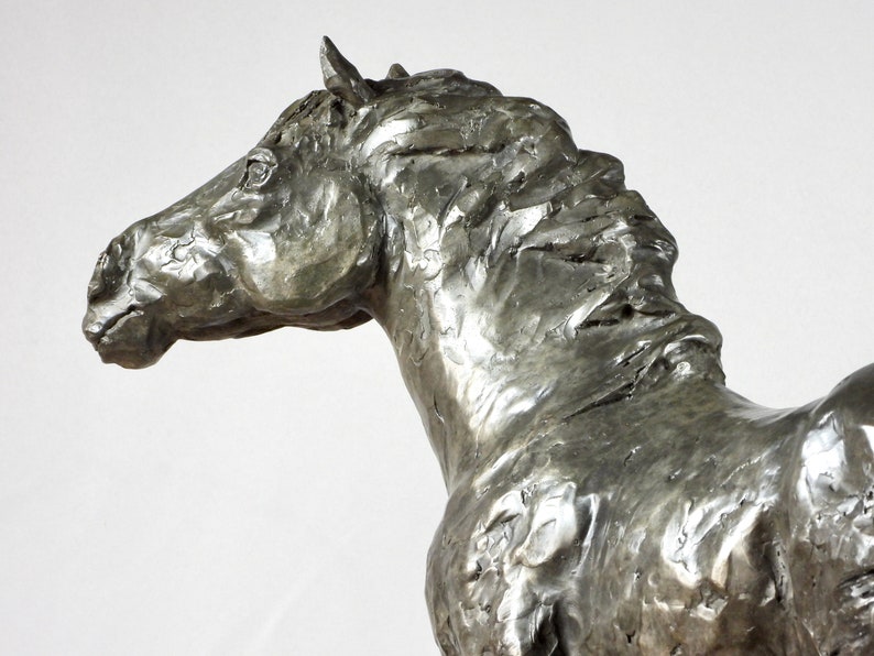 BRONZE CLYDESDALE SCULPTURE, Windblown ii, Impressionist Art Horse Sculpture, Luxury Art Decor, by Canadian artist Kindrie Grove image 8