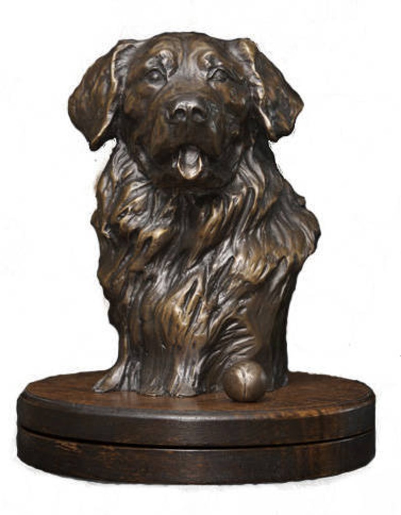 GOLDEN RETRIEVER SCULPTURE, Patron Saint of Tennis Balls, Cast Bronze Sculpture, Dog Lover Gift, Luxury Art Decor by Artist Kindrie Grove image 3