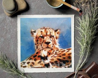 CHEETAH PRINT, Animal Art Print, Signed, Limited Edition Wall Art, Cheetah Lover Gift by Canadian Artist Kindrie Grove