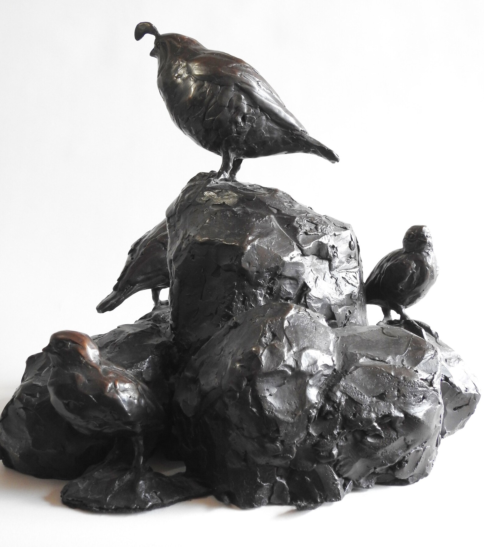 CAST BRONZE SCULPTURE Quail Family California Quails Bird Etsy Norway