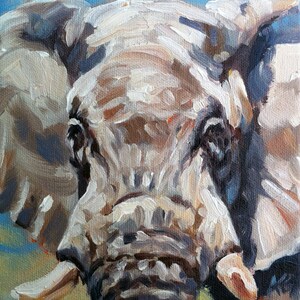 SIGNED ELEPHANT PRINT, Elephant in the Sun, Numbered, Premium Canvas or Paper, Limited Edition Art Print by Artist Kindrie Grove