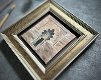 Moorish Window Oil Painting: Seville Cathedral Art, Framed Miniature by Kindrie Grove