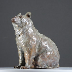 SPIRIT BEAR SCULPTURE, Full of Berries, Special Kermode Edition Black Bear, Bear Lover Gift, Cast Bronze, Luxury Decor by Kindrie Grove