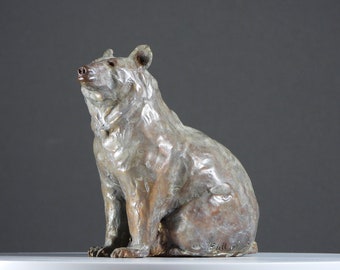 SPIRIT BEAR SCULPTURE, Full of Berries, Special Kermode Edition Black Bear, Bear Lover Gift, Cast Bronze, Luxury Decor by Kindrie Grove
