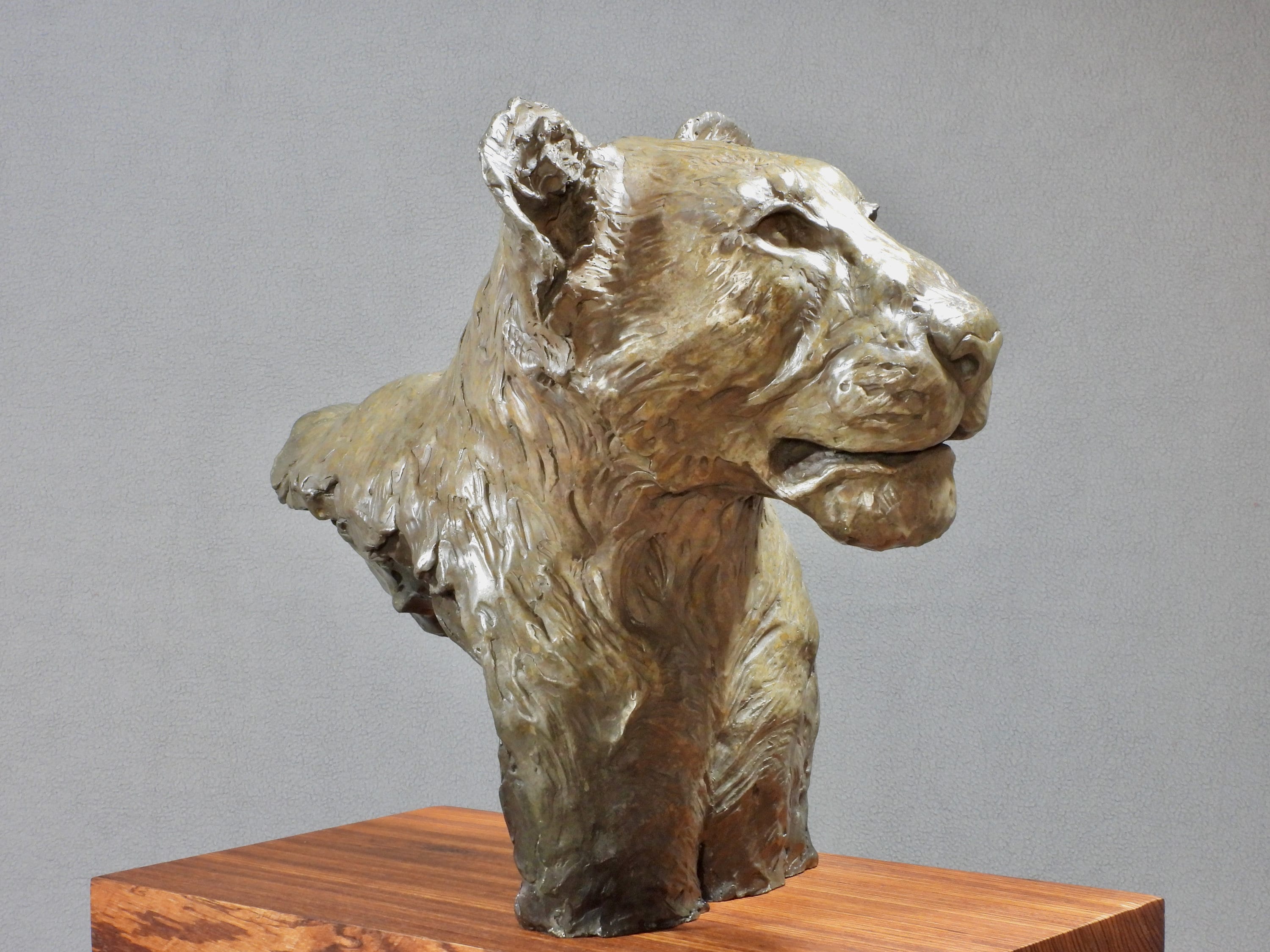 Hand-Cast Bronze Lioness Sculpture: African Wildlife Art by Kindrie Grove