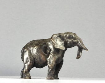 Tiny Giant I, Hand Cast Bronze Elephant Sculpture: African Wildlife Art by Kindrie Grove