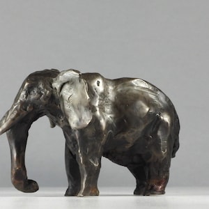 Tiny Giant II, Miniature Bronze Elephant Sculpture: African Wildlife Art by Kindrie Grove