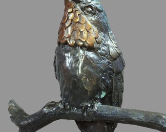 Bronze Rufous Hummingbird Sculpture: Original Bird Art by Kindrie Grove