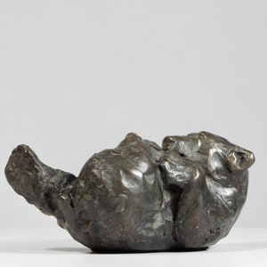 PLAYING POLAR BEAR Cub, cast bronze sculpture,  by Canadian Artist Kindrie Grove