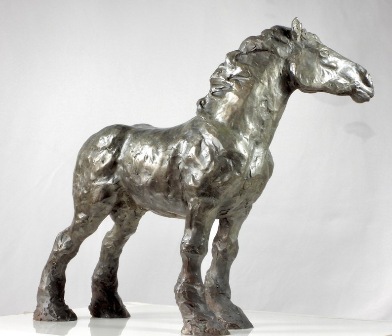 BRONZE CLYDESDALE SCULPTURE, Windblown ii, Impressionist Art Horse Sculpture, Luxury Art Decor, by Canadian artist Kindrie Grove image 4