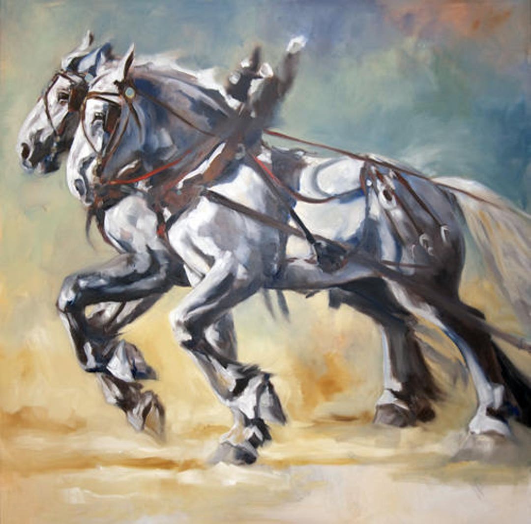 PERCHERON HORSE PAINTING Full Steam Ahead Gran arte - Etsy España PERCHERON HORSE PAINTING Full Steam Ahead Gran arte - Etsy España