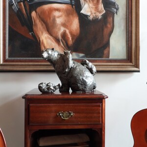 Climbing Mount Mama: Polar Bear family, cast bronze sculpture on marble base by Canadian Artist Kindrie Grove image 9