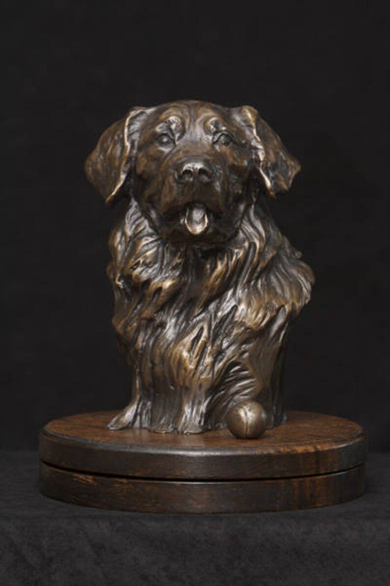 GOLDEN RETRIEVER SCULPTURE, Patron Saint of Tennis Balls, Cast Bronze Sculpture, Dog Lover Gift, Luxury Art Decor by Artist Kindrie Grove image 2