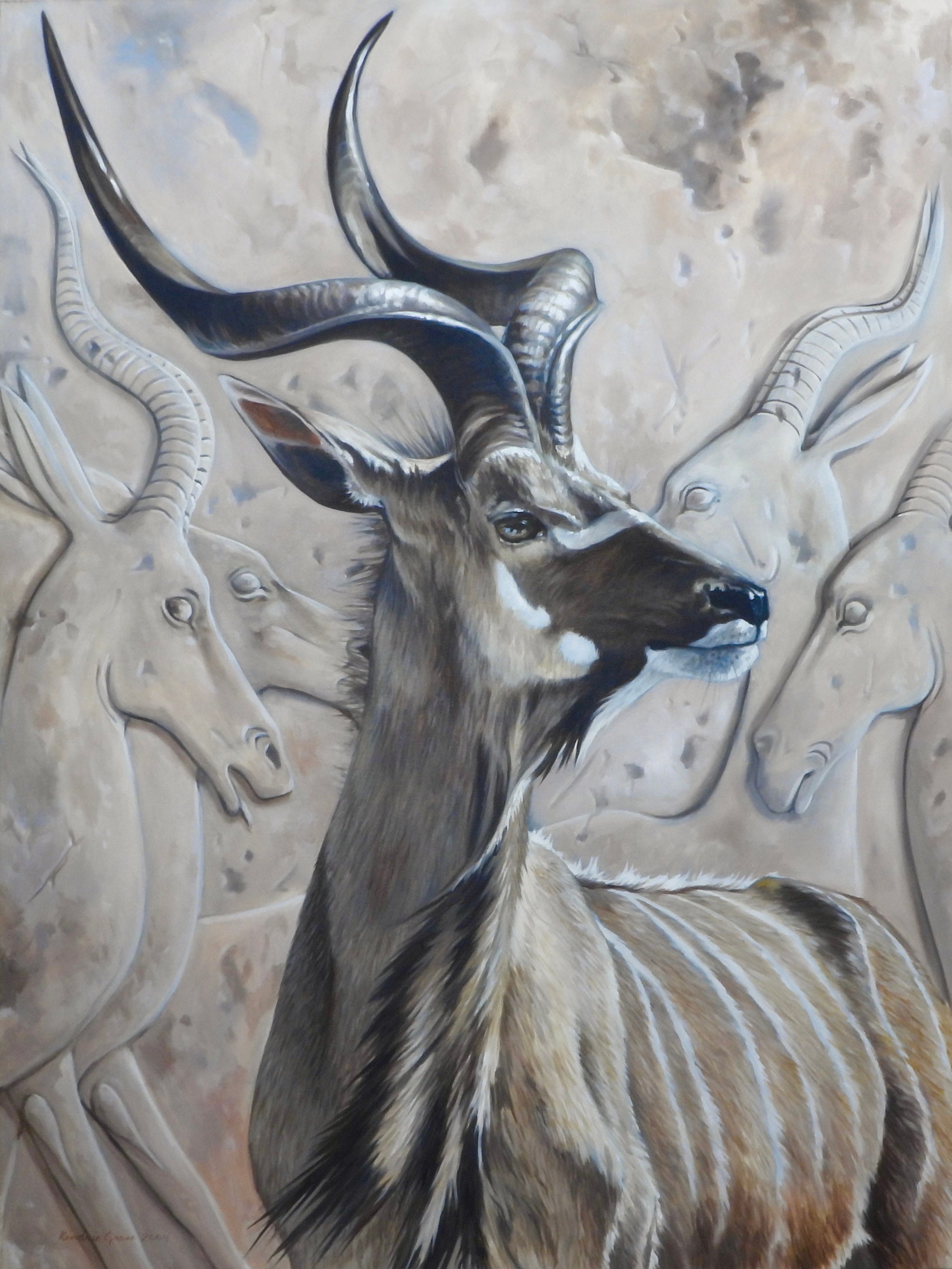 KUDU ANTELOPE PAINTING Ancient Tableau: Young Buck Greater - Etsy