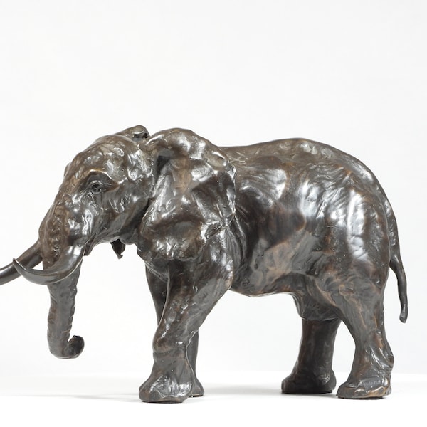 Little Giant, original art cast bronze elephant sculpture, elephant lover gift by Canadian Artist Kindrie Grove