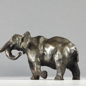 Tiny Giant III, Bronze Elephant Sculpture: Miniature African Wildlife Art by Kindrie Grove