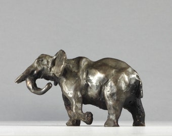 Tiny Giant III, Bronze Elephant Sculpture: Miniature African Wildlife Art by Kindrie Grove