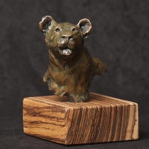 SMALL LIONESS SCULPTURE, Huntress, Lioness Hand-cast Bronze, Lion Lover Gift, African Wildlife Art by Canadian Artist Kindrie Grove