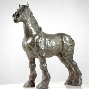 BRONZE CLYDESDALE SCULPTURE, Windblown ii, Impressionist Art Horse Sculpture, Luxury Art Decor, by Canadian artist Kindrie Grove image 5