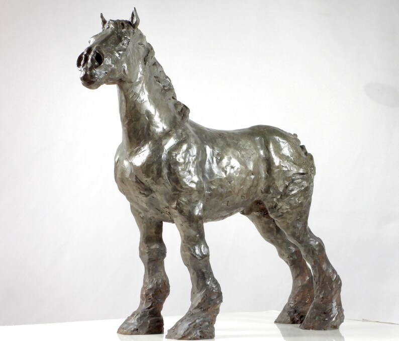 BRONZE CLYDESDALE SCULPTURE, Windblown ii, Impressionist Art Horse Sculpture, Luxury Art Decor, by Canadian artist Kindrie Grove image 5