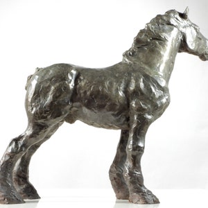 BRONZE CLYDESDALE SCULPTURE, Windblown ii, Impressionist Art Horse Sculpture, Luxury Art Decor, by Canadian artist Kindrie Grove image 2