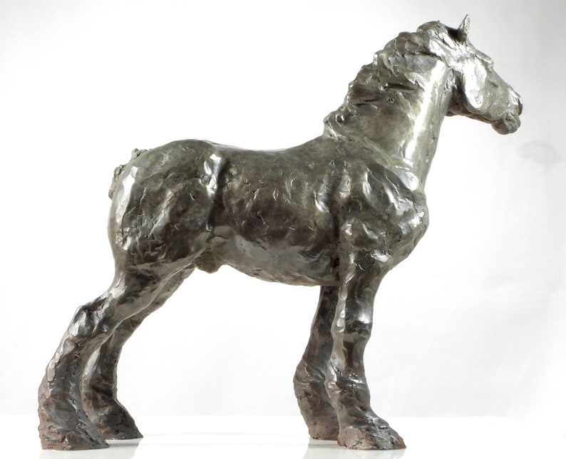 BRONZE CLYDESDALE SCULPTURE, Windblown ii, Impressionist Art Horse Sculpture, Luxury Art Decor, by Canadian artist Kindrie Grove image 2