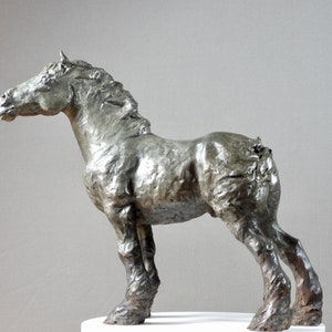 BRONZE CLYDESDALE SCULPTURE, Windblown ii, Impressionist Art Horse Sculpture, Luxury Art Decor, by Canadian artist Kindrie Grove image 1