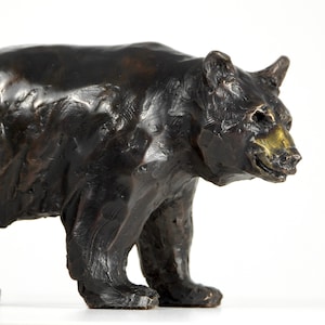 BLACK BEAR SCULPTURE, Young Black Bear, Original Art Bronze, Bear Lover Gift, by Canadian artist Kindrie Grove