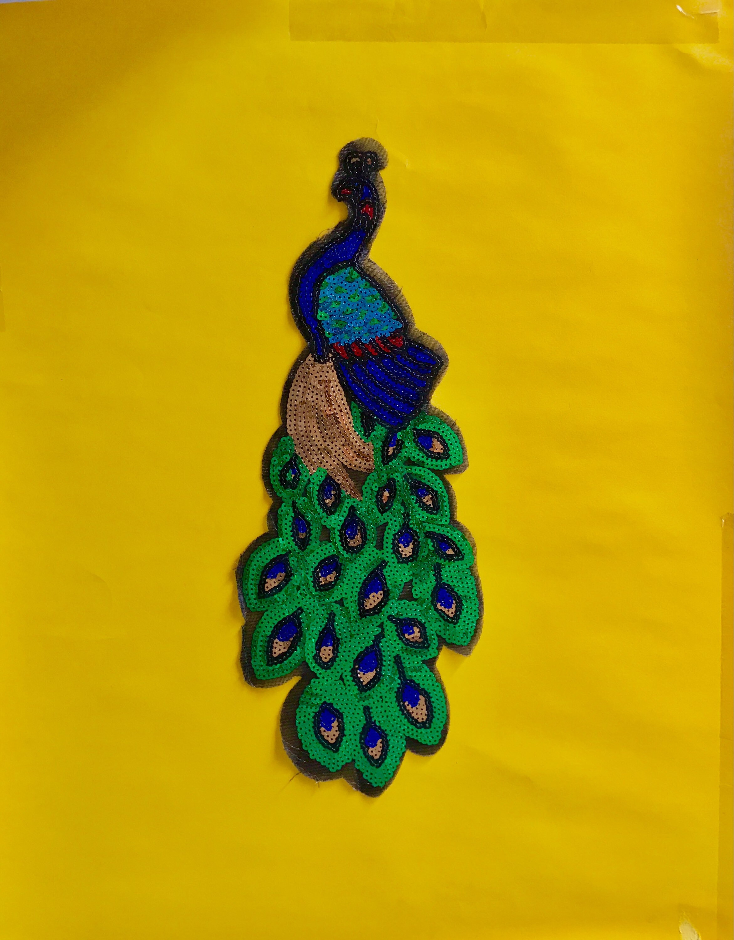 Large Peacock Patch Applique Sequin Applique Sequin Patch Bird Etsy