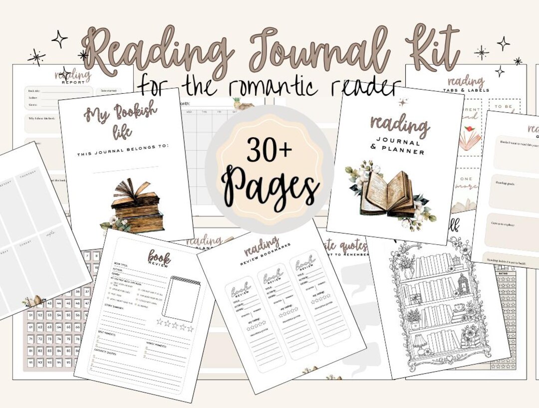 Reading Journal Printable Book Review Tracker Log Planner Reading ...