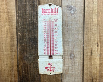 Vintage Farmhouse Home Decor Vintage Thermometer Antique Farm Home Decor Chicken Art Rustic Collectible